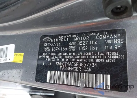 2015 Hyundai Accent Gls z USA, uszkodzony, nr VIN KMHCT4AE6FU857734